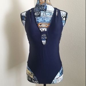 Cupshe One Piece Halter Top Cut Outs Sz S NWT